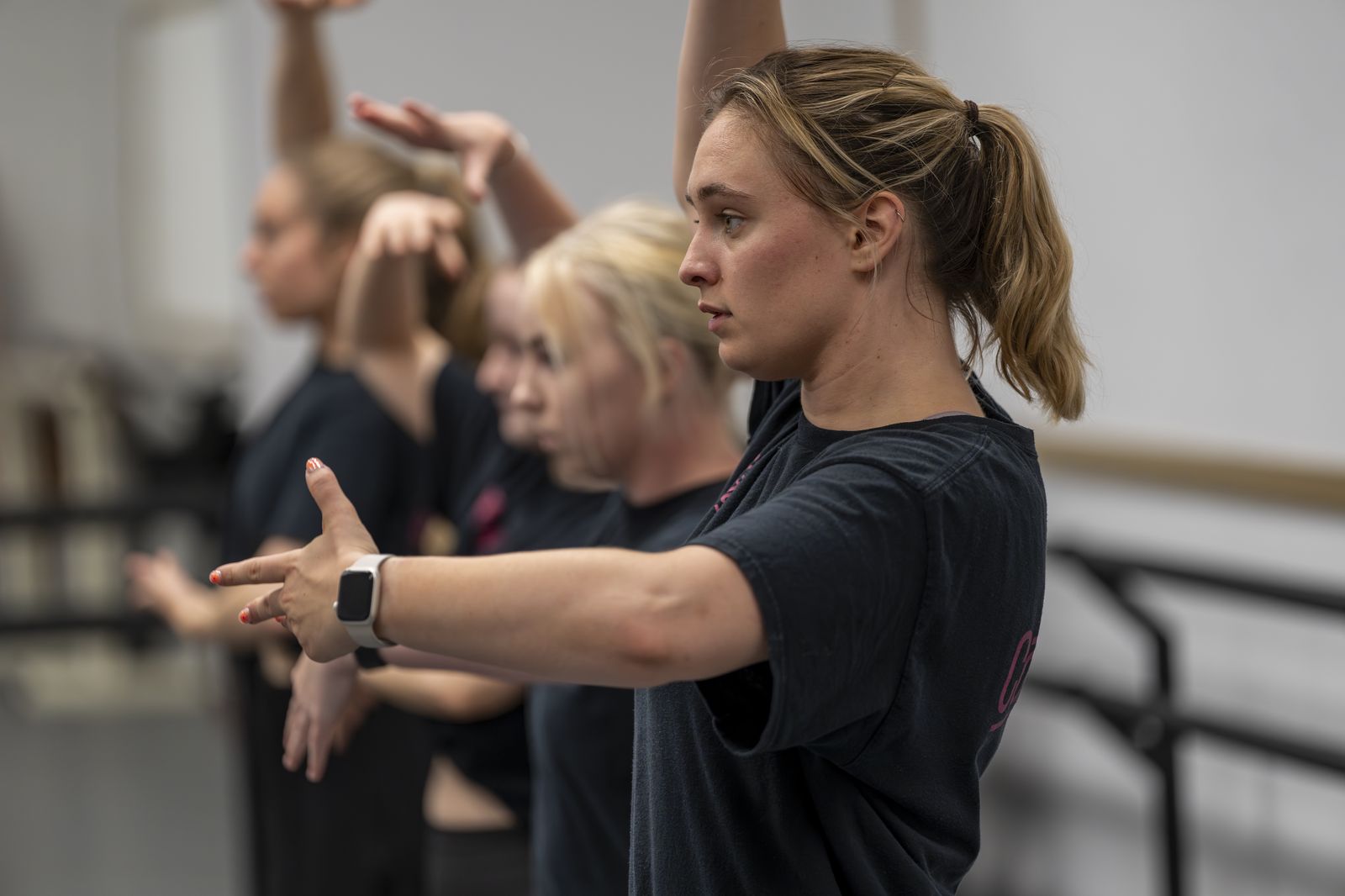 Continuity dancers mid-choreography